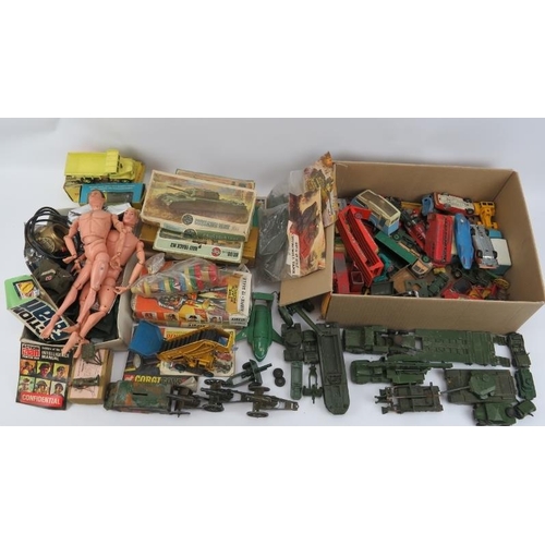 274 - A large collection of vintage toys. Items include a quantity of Dinky die-cast vehicles including a ... 