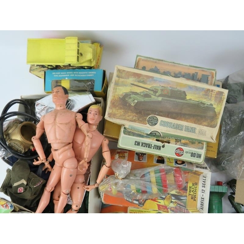 274 - A large collection of vintage toys. Items include a quantity of Dinky die-cast vehicles including a ... 