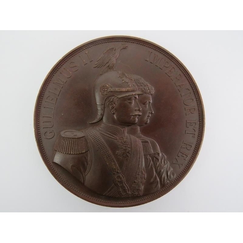 282 - A large Victorian bronze medal commemorating the reception of Kaiser Wilhelm II at the City of Londo... 