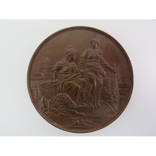 282 - A large Victorian bronze medal commemorating the reception of Kaiser Wilhelm II at the City of Londo... 