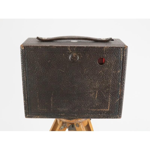 47 - An Eastman Kodak concertina camera with Bausch & Lomb lens, early 20th century. Tripod stand include... 