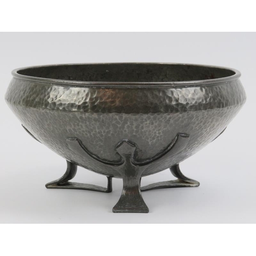 92 - A Liberty & Co Tudric pewter bowl, early 20th century. Probably designed by Oliver Baker. The hammer... 