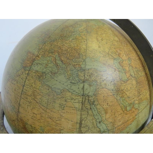 711 - An unrestored 19th century 18” terrestrial library globe by Charles Smith & Son of London, comprised... 