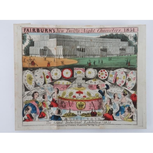 106 - A rare Victorian ‘Grand Industrial Exhibition 1851’ hand coloured print and a Book of Christmas Caro... 