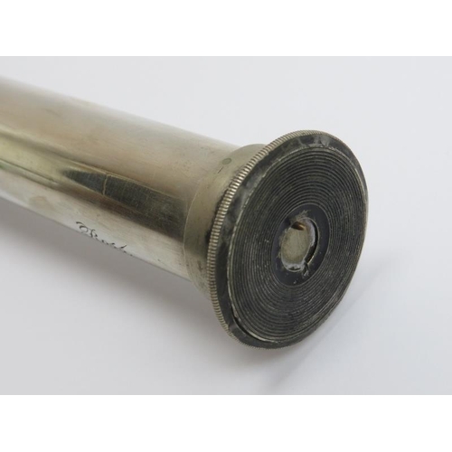 118 - A Victorian nickel plated brass telescope by Ross of London, 19th century. With a woven sleeve and e... 