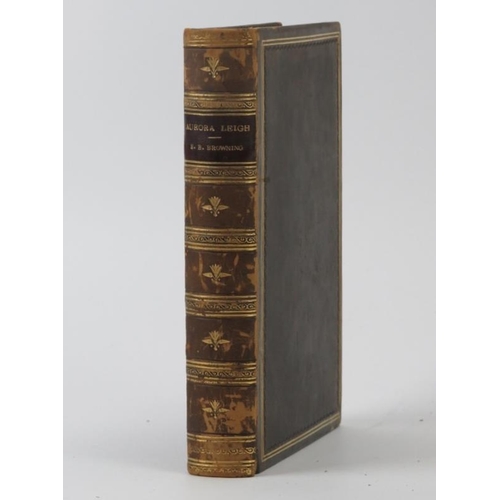 148 - Elizabeth Barrett Browning - ‘Aurora Leigh’. Gilt tooled leather bound. Published by Smith, Elder & ... 