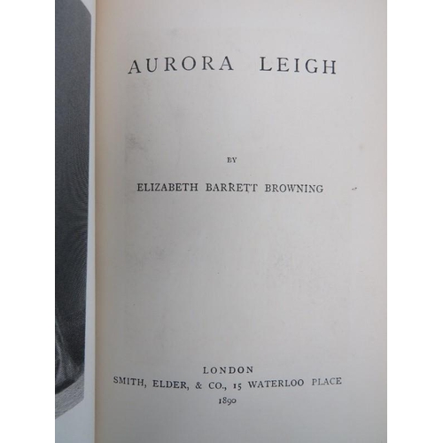 148 - Elizabeth Barrett Browning - ‘Aurora Leigh’. Gilt tooled leather bound. Published by Smith, Elder & ... 