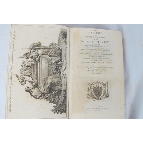 165 - Hasted's Kent, The History and Topographical Survey of the County of Kent, Vols 1 & 2, second editio... 