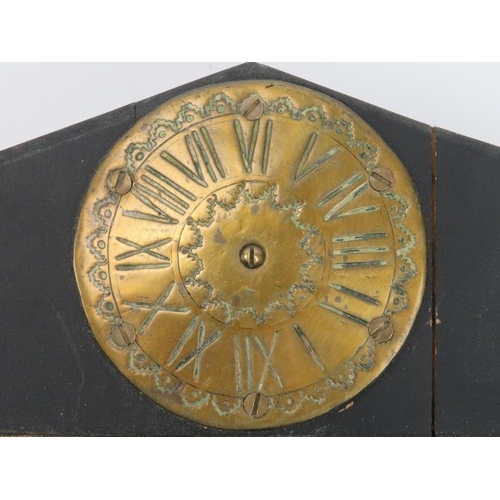 27 - A Georgian period gilt brass horological sundial with gnomon, dated 1714. The sundial and Romam nume... 