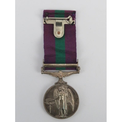 43 - An Elizabeth II General Service Medal with Malaya bar. Awarded to ‘Fg. Off. P.A. Stevens. R.A.F.’ 
C... 