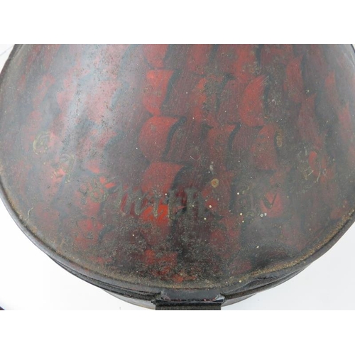 48 - A British Royal Letters patent pith helmet by EJ Whitaker of Chatham and a painted toleware metal ha... 