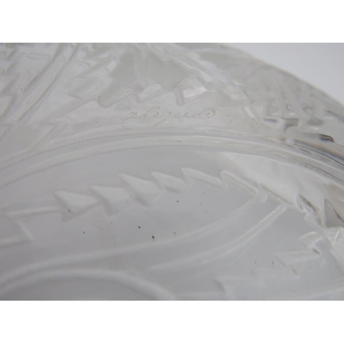 6 - A Lalique frosted and clear glass ‘Pinsons’ pattern circular bowl, post 1945. The exterior moulded i... 