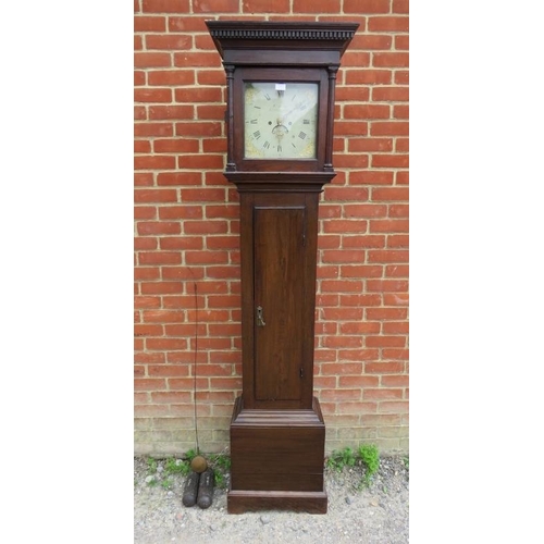 771 - An 18th century oak cased 8-day striking longcase clock by William Simms of Chipping Norton, the hoo... 