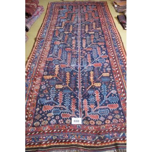 880 - A fine early 20th century Persian Gabbeh carpet, 'Tree of Life' pattern. 356cm x 154cm (approx).
Con... 