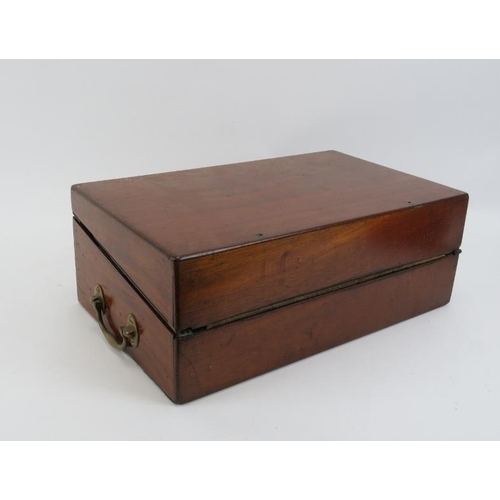 126 - A mahogany writing slope, 19th century. 43.5 cm length
Condition report: Some age related wear as il... 