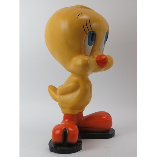 134 - A large vintage model of Tweety Pie from Looney Tunes, 20th century. Cast in resin with a hand paint... 