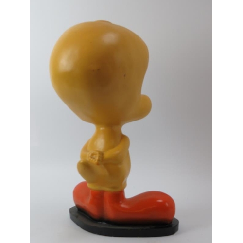 134 - A large vintage model of Tweety Pie from Looney Tunes, 20th century. Cast in resin with a hand paint... 