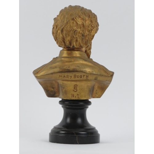 153 - A rare gilt bronze bust of William Booth the founder of the Salvation Army by Mary Booth, early 20th... 