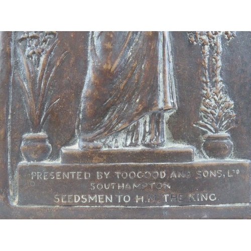 160 - A bronze ‘Open Championship Horticultural Prize’ plaque by Sir William Hamo Thornycroft RA. Decorate... 