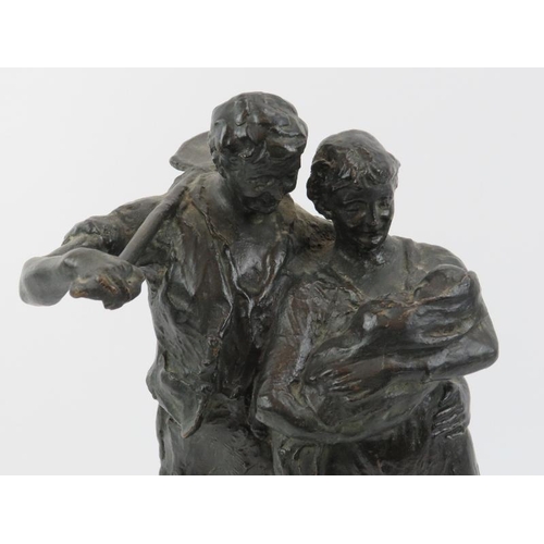 161 - A bronze figural group entitled ‘Labour’s Family’ by Alfred Bertram Pegram, early 20th century. Mode... 