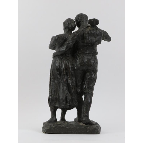 161 - A bronze figural group entitled ‘Labour’s Family’ by Alfred Bertram Pegram, early 20th century. Mode... 