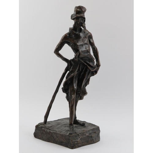 162 - A French bronze figure of Ratapoil after Honoré Daumier, 20th century. Depicting Ratapoil, Napoleon ... 