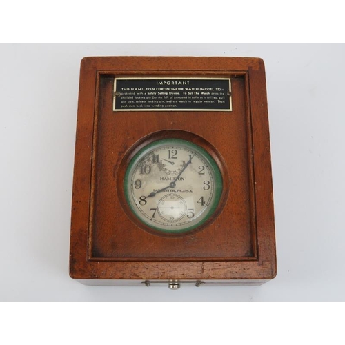 170 - An American Hamilton of Lancaster PA USA ‘Model 22’ marine navigation desk chronometer, circa WWII p... 