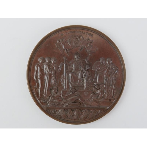 201 - A large bronze medal issued to celebrate Queen Victoria's Golden Jubilee of 1887. Obverse designed b... 