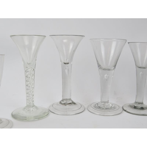 214 - A group of drinking glasses, late 18th/19th/early 20th century. Items include wine glasses, rummers ... 