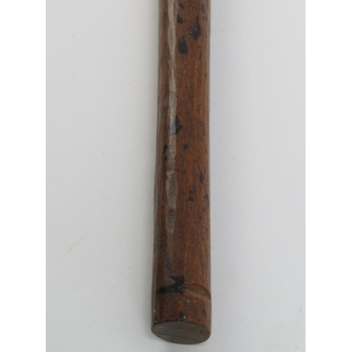 237 - A South Pacific hardwood club with incised decoration. 34 cm length. 
Condition report: Some age rel... 