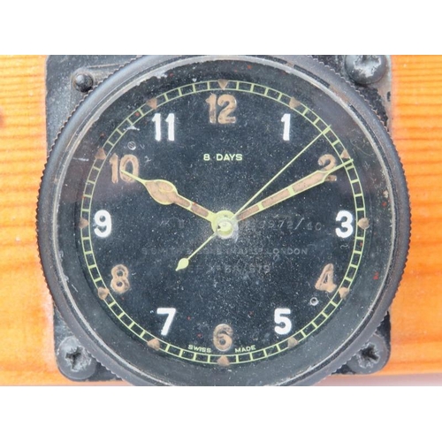 252 - A Smith & Sons Ltd of London Mark II aviation clock. ‘8 days’ movement. Ref No: 6A/579.  Mounted on ... 