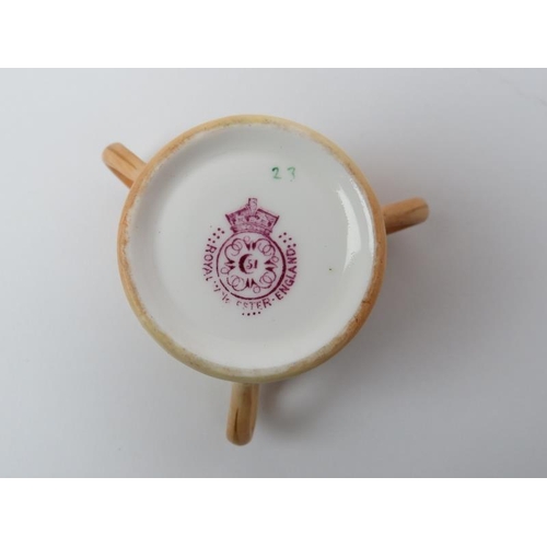 261 - Ten miniature Royal Worcester florally decorated blush ivory ground wares. Factory marks beneath. (1... 