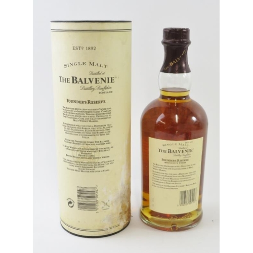 306 - A bottle of The Balvenie Founder's Reserve 10 year old single malt Scotch whisky in tube. 70cl, 40% ... 