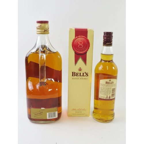 309 - A 2 litre flagon of Johnnie Walker Red Label Scotch whisky, 200cl, 43% vol, 1980s bottling, and a bo... 