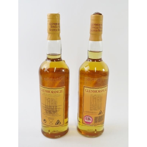 312 - 2 bottles of Glenmorangie 10 year old Single malt Scotch whisky, one in tube. 70cl, 40% vol, 1990s b... 