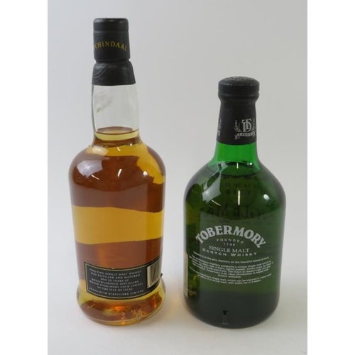 349 - 2 bottles: 1 bottle of Lochindaal Islay single malt Scotch whisky, 70cl, 43% vol; 1 bottle of Toberm... 