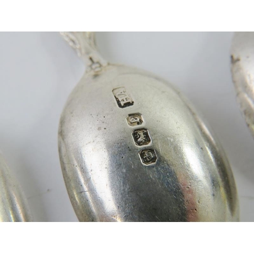 418 - A set of six silver apostle teaspoons, hallmarked for Birmingham 1898, maker Atkin Bros. gross weigh... 