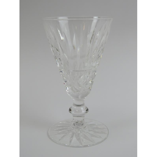 42 - A group of Waterford crystal drinking glasses. Comprising six small whisky glasses, five large whisk... 