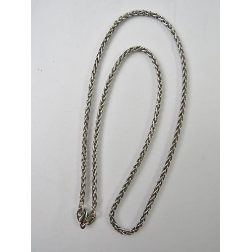 471 - A heavy platinum spiga link necklace, 40cm long, 14.8gms approx