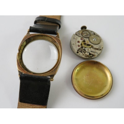 482 - A 9ct yellow gold mechanical wristwatch with subsidiary seconds wheel, and presentation inscription ... 