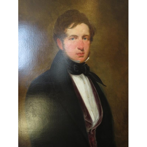 514 - 19th Century British framed oil on canvas Portrait of a Gentleman.  72cm x 58cm (approx)
Condition r... 