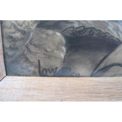 531 - Andrew Low framed and glazed mixed media study.  Surrealist artist Circa 1950.  Andrew was Art Direc... 