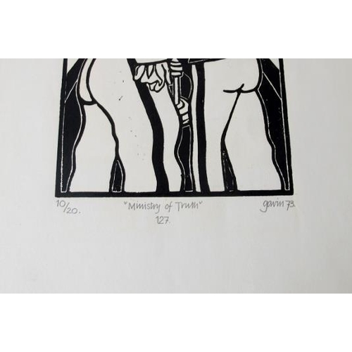 535 - Gavin.  Three unframed limited edition lithographs, 'Ministry of Truth 127' 10/20 and 'Underneath th... 