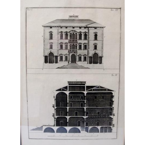 541 - A set of five framed and glazed Architectural Etchings. 37cm x 26cm approx.
Condition report: good c... 