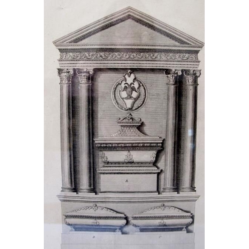 541 - A set of five framed and glazed Architectural Etchings. 37cm x 26cm approx.
Condition report: good c... 