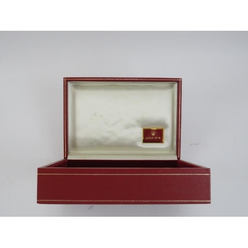 87 - A vintage Rolex watch box with tapestry embroidered hinged cover. 18 cm length. 
Condition report: S... 