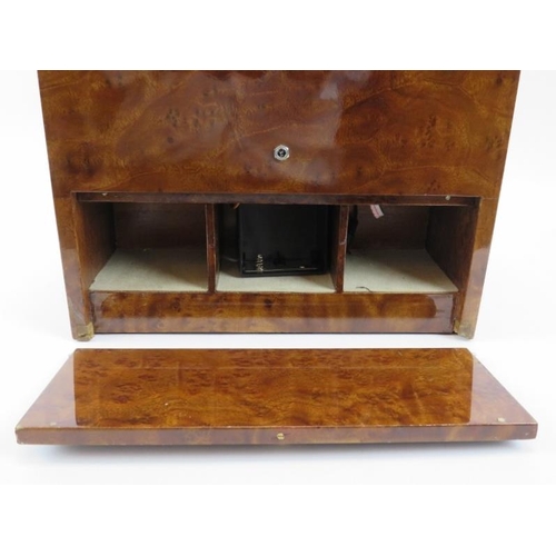 90 - A Hillwood of London simulated burr walnut watch box with two rotating watch winders. Lower internal... 