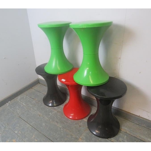 790 - An assortment of five vintage acrylic ‘Tamtam’ stools. 
H45cm Diameter 31cm (approx)
Condition repor... 