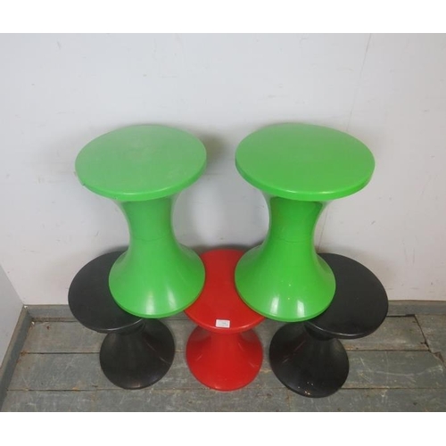 790 - An assortment of five vintage acrylic ‘Tamtam’ stools. 
H45cm Diameter 31cm (approx)
Condition repor... 