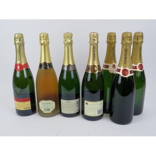 337 - Five mixed bottles of Champagne  to include Fortnum & Mason NV and Antoine de Clevecy NV, also one b... 